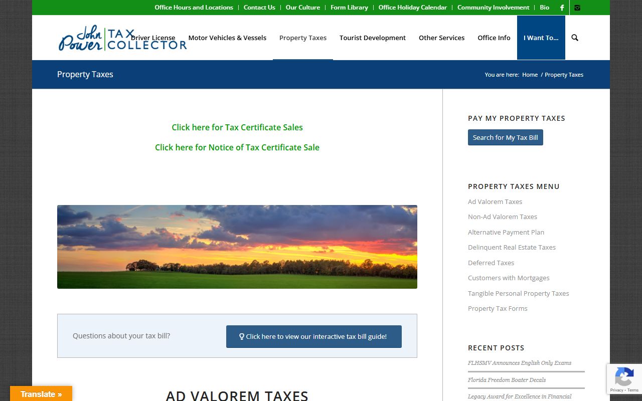 Alachua County Tax Collector property tax payment page