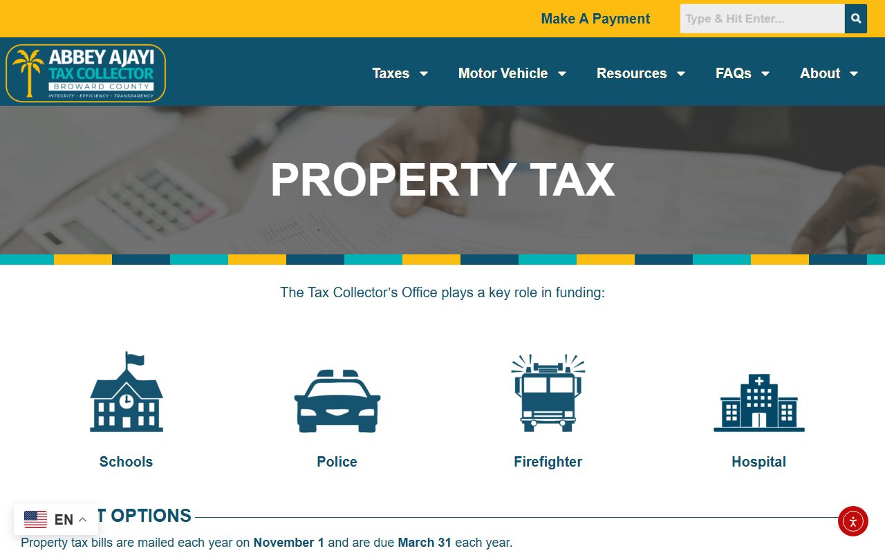 Broward County property tax online payment portal