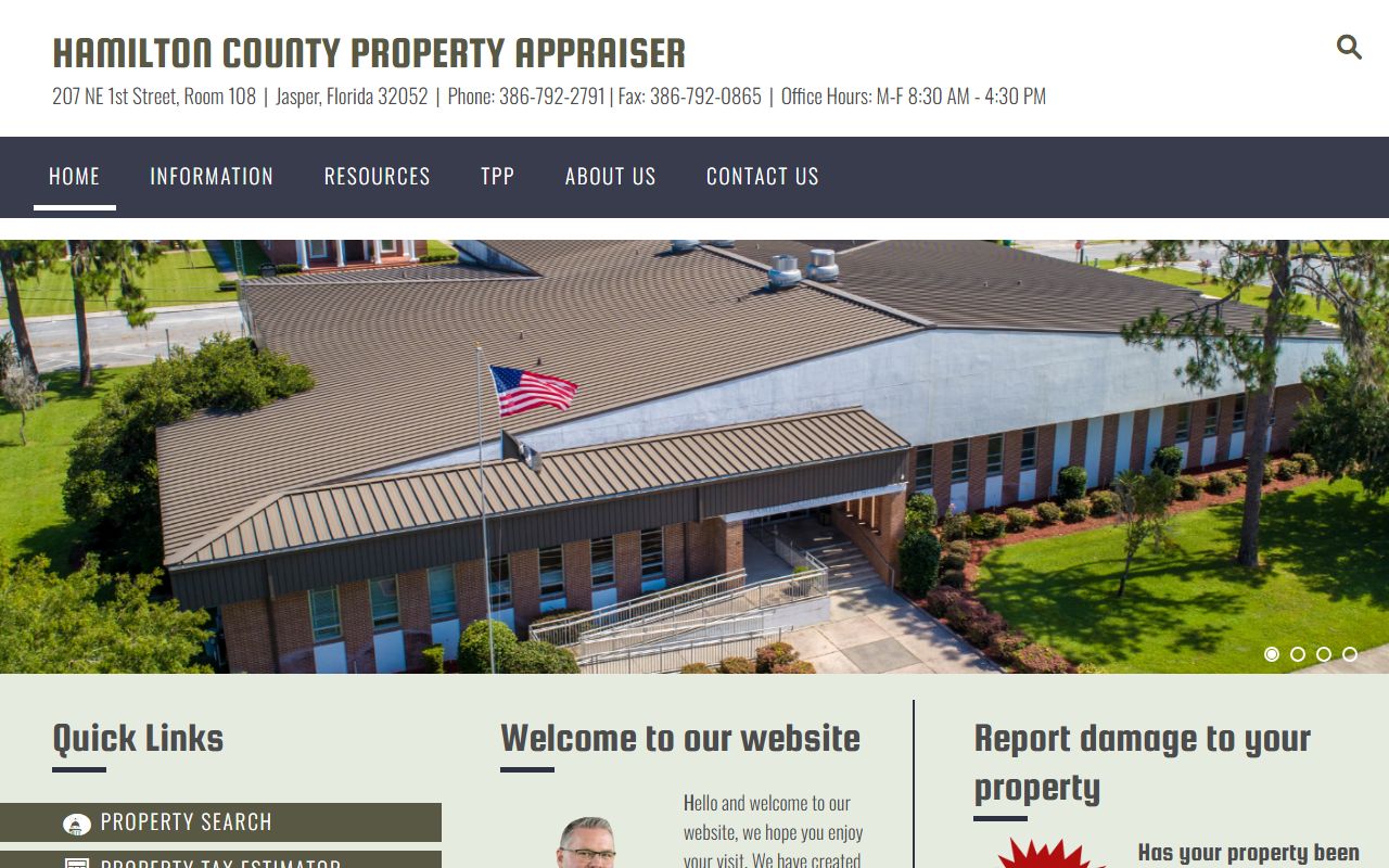 Hamilton County Property Appraiser website for property tax records