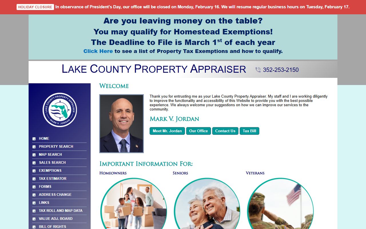 Lake County Property Appraiser website - Lake County property tax records