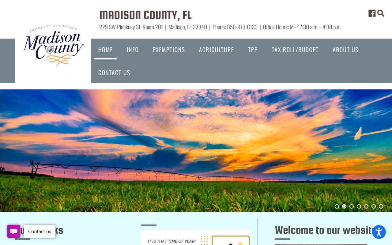 Madison County Property Appraiser website showing parcel search interface