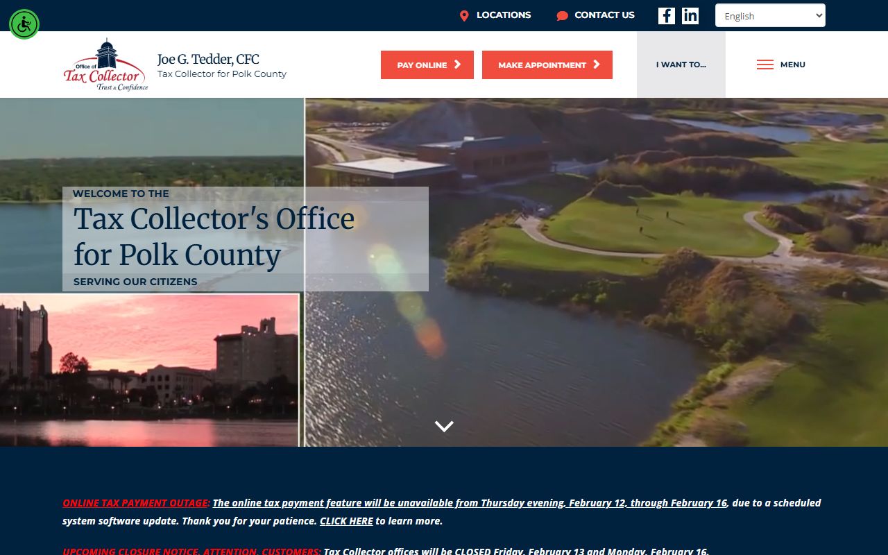 Polk County Tax Collector official website for property tax payment and records